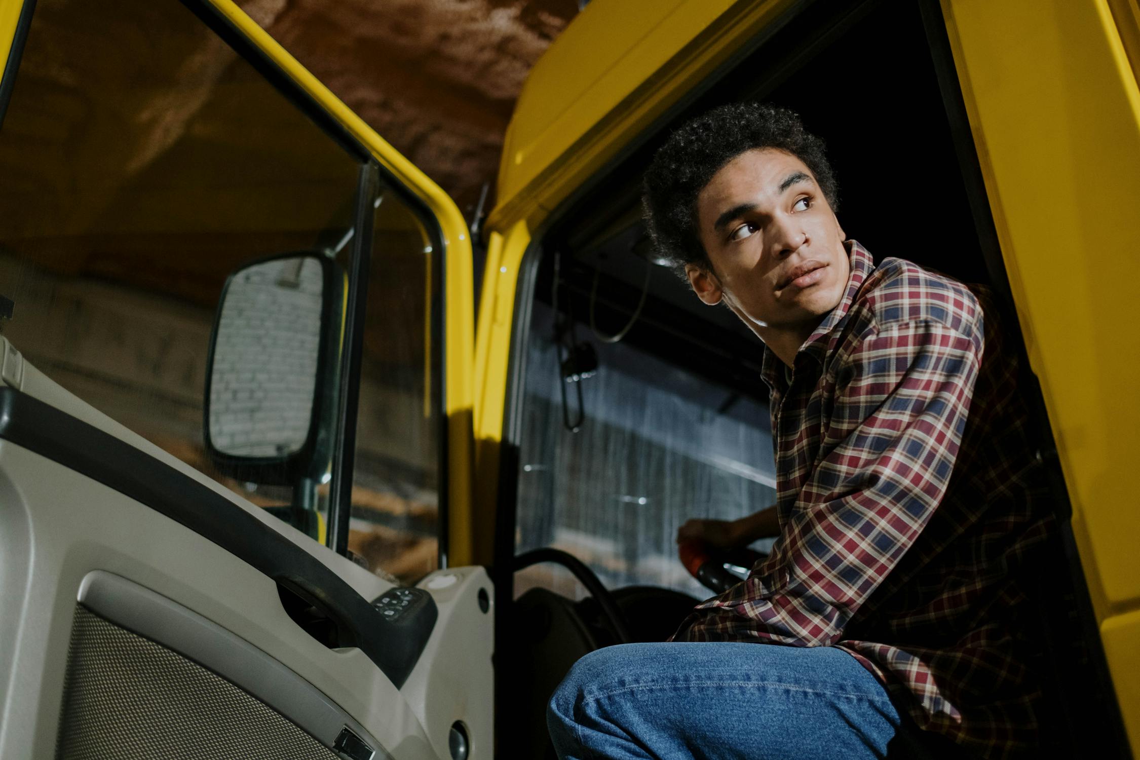 Truck with human