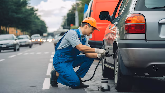 roadside-assistance-worker-repairing-woman-vehicle-street_926199-2190038